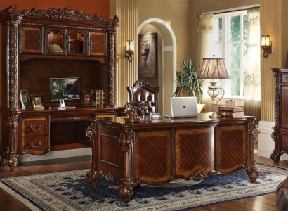 Office Desk Armchair Computer desk Table Wooden Table Chair 3pcs. Furnishings