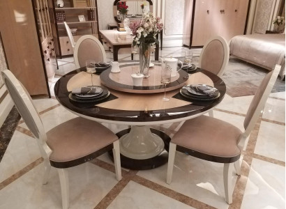 Modern Dining table Table Wood Dining room Suite 4x Chair Set Chairs 5 pcs