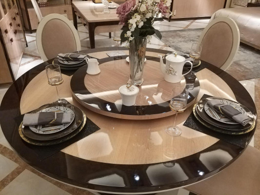 Modern Dining table Table Wood Dining room Suite 4x Chair Set Chairs 5 pcs