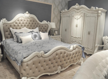 Bed + 2x Bedside table 3 pcs. Bedroom Set Luxury Designer Bedroom