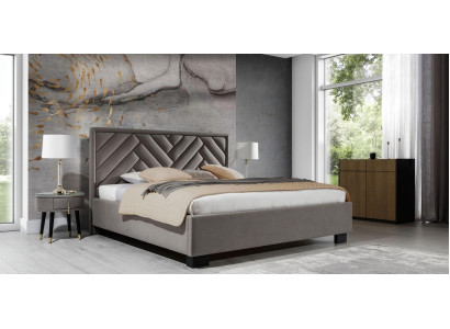 Upholstery Bed Furniture Bedroom Beds Taupe Brown 200x200cm Velvet