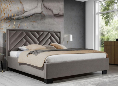 Upholstery Bed Furniture Bedroom Beds Taupe Brown 200x200cm Velvet