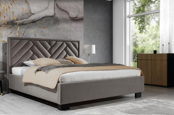 Upholstery Bed Furniture Bedroom Beds Taupe Brown 200x200cm Velvet