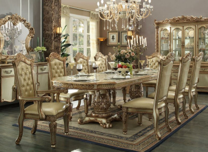 Dining room Set Suite Display case Table 8x Chair Chest of drawers Mirror Baroque