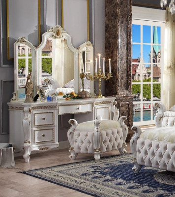 Carved Baroque Furniture Dressing table Stool Decoration Mirror Bedroom