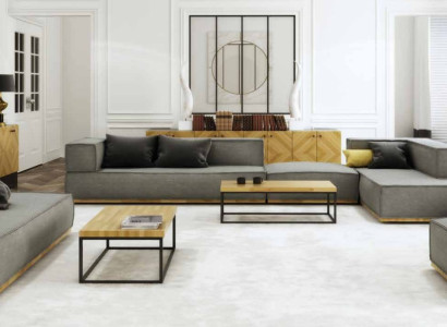 Corner sofa L-shape Luxury Suite Sofa Fabric Sofas Upholstery Seat Corner Modern Gray