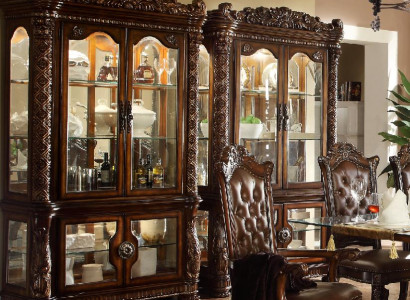 Display case Wardrobe Showcases Living room Show Cabinets Baroque Rococo Wood