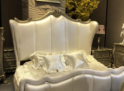 Classic s Bed Baroque Rococo Chesterfield Style Double Leather Hotel Antique Beds