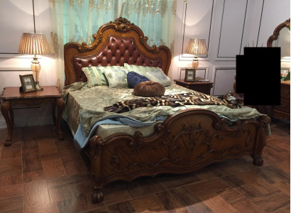 Classic s Bed Baroque Rococo Chesterfield Style Double Leather Hotel Beds