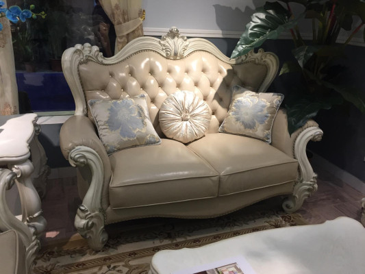 Luxury 2 Seater Couch Upholstery Sofa Leather Couchen Suite Chesterfield Baroque