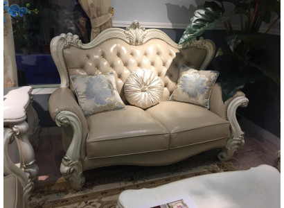 Luxury 2 Seater Couch Upholstery Sofa Leather Couchen Suite Chesterfield Baroque