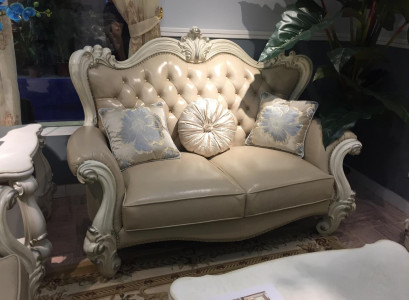 Luxury 2 Seater Couch Upholstery Sofa Leather Couchen Suite Chesterfield Baroque