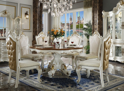 Royal Dining room Suite Baroque Rococo Style - Table & 8x Chesterfield chairs