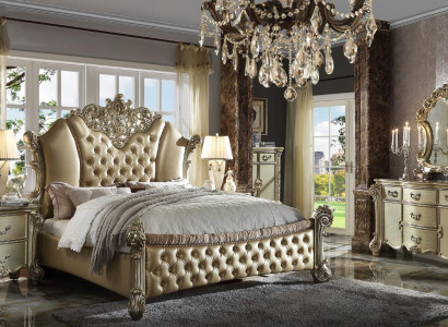 Furniture 5 pieces Set Bed + 2x Bedside table + Chest of drawers + Mirror Bedroom