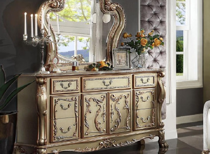 Noble Chest of drawers Buffet Chests of drawers Wardrobe + Mirror Baroque Rococo Sideboard Wood new