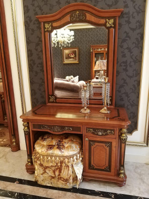 Luxury Class Baroque Rococo Dressing table with Mirror Chest of drawers Deco Consoles