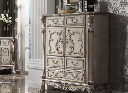 Baroque Chest of drawers Wardrobe Luxury Chests of drawers Wardrobe Shelf Console Furniture Silver Shelves