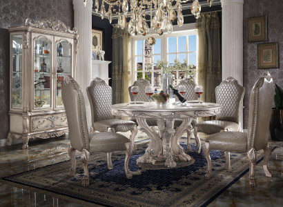 Table Set Suite Dining table 6 Chairs Luxury Style Furniture 8-piece Chair Group Display case