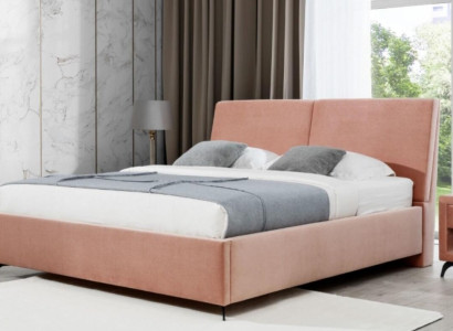 Bed Rosa Bedroom Wood Furniture Textile Hotel Beds Art Deco Style