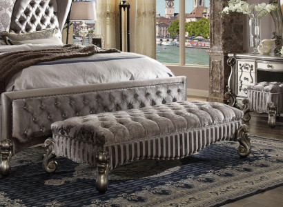 Designer Stool Leather Textile Luxury Chesterfield Footstool Ottoman Chesterfield