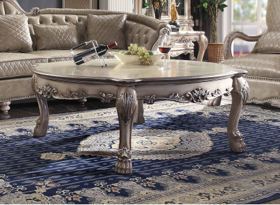 Wood Italian Furniture Classic Style Luxury Beige Coffee table Living room Round