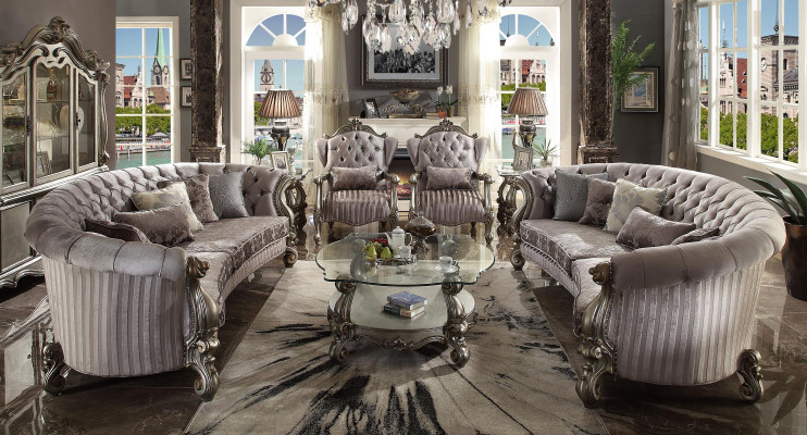 Unique r set of Chesterfield luxury furniture 4 pieces. 2x Round Sofa + 2x Armchair