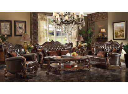 Luxury Chesterfield Sofa set 3+2+1 Seater + Coffee table Furniture Couch