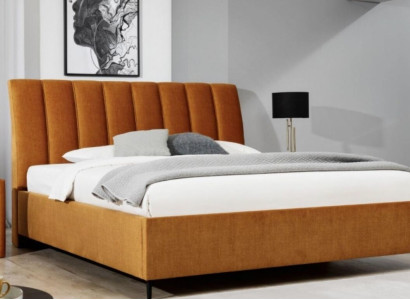 Bed Orange Bedroom Upholstery Furniture Textile Modern Style Beds