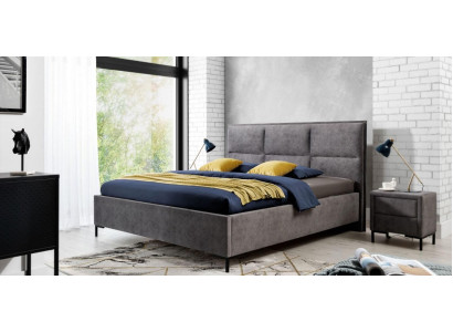 Bed Gray Bedroom Wood Furniture Textile Classic Art Deco Style