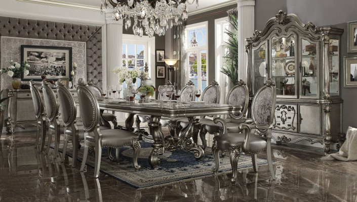 Dining room Set Baroque Rococo Table 10x Chairs Sideboard Chest of drawers 13pcs.