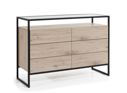 Loft Chest of drawers Brown Wood Furniture Design Sideboard 120cm Sideboard Wardrobe