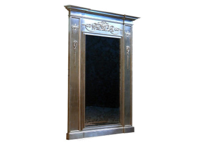 Mirror Silver Baroque xxl Big Wall mirror Wood 132x14x220cm Frame