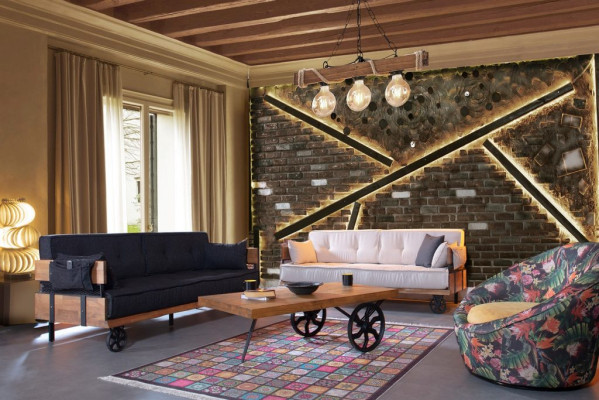 Luxury Sofa Couch Upholstery Furniture 3+3 Seat Suite with Coffee table Loft