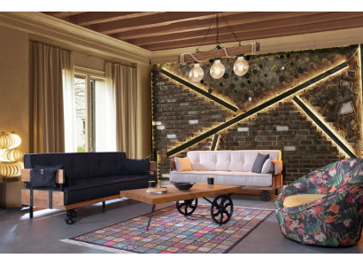 Luxury Sofa Couch Upholstery Furniture 3+3 Seat Suite with Coffee table Loft