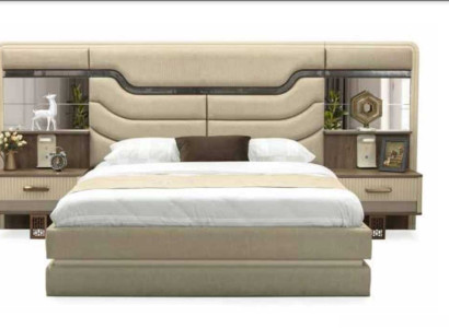 Furniture Beds Luxury Bed 2x Bedside tables 3 pcs. Bedroom Set Design