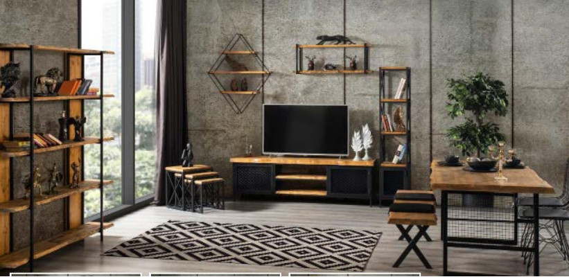 Pioneer Time Furniture Wardrobe Sideboard Wood TV Cabinet Lowboard Shelf 3pcs. set