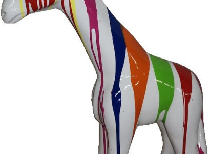 Sculpture Abstract Design Statue Colorful Figures Hand Painted Decoration Giraffe new