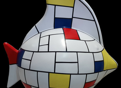 Sculpture Abstract Design Statue Colorful Figures Hand Painted Decoration Fish new