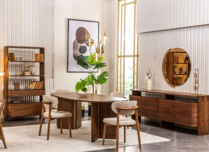 Dining room Suite Dining set Dining corner Dining table Chairs Brown Set 10 pieces
