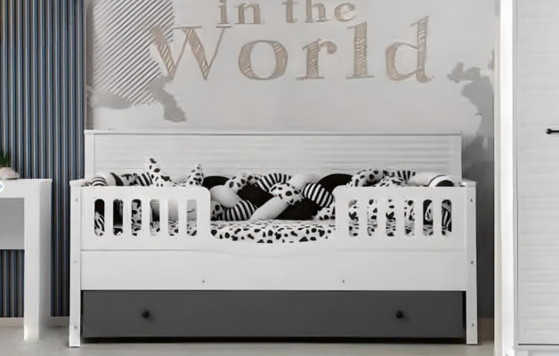 Bright children's bed. Stylish furnishings for the perfect children's room