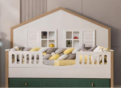 Bed frame Childrens bed 200 cm Bed Childrens room Bed frame e Light Wood