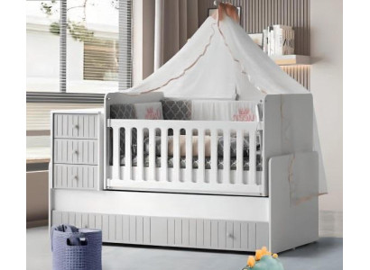 Stylish, cozy children's bed for a restful sleep. Luxurious grey