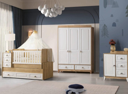 Complete Childrens room Set Bed Wardrobe Chest of drawers Helles 3tlg new