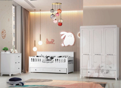 luxurious complete youth room luxury children's room set 3 pieces white colour
