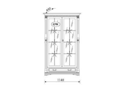 Classic Display case showcase cabinet glass cabinet wardrobe colonial OW2A