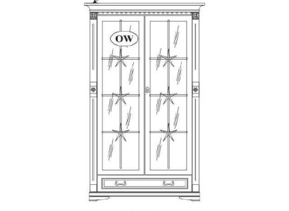 Classic Display case showcase cabinet glass cabinet wardrobe colonial OW2A