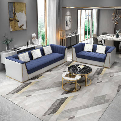 Blue and white Modern Sofa set 3+2 Living room Seater Luxury Couches
