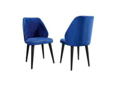 Compact, soft wooden stool on black legs for Dining room