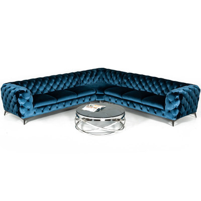 Velvet Corner Luxury Chesterfield Sofa Upholstery Corner Couches Seat Couch Sofas