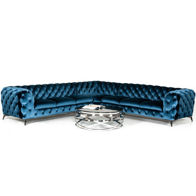 Velvet Corner Luxury Chesterfield Sofa Upholstery Corner Couches Seat Couch Sofas